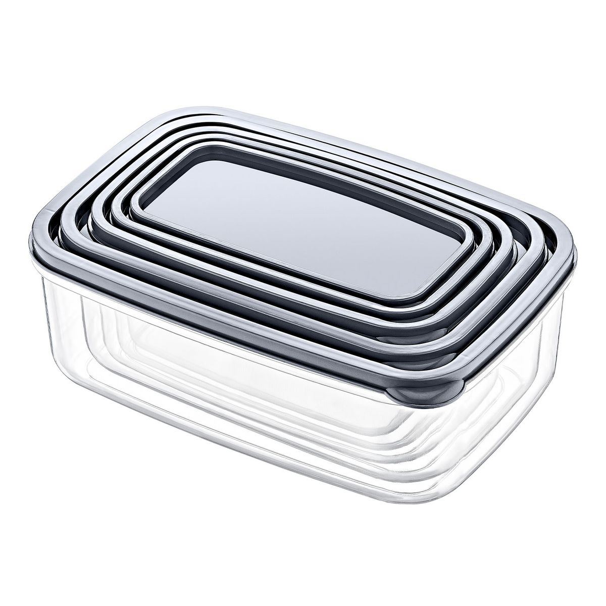 INSPIRACCI - SET 5 PZS CONTENEDORES HERMÉTICOS GRIS