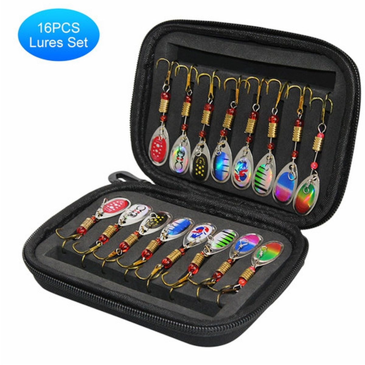 GENERICO - Juego De 16 Cucharas De Pesca Señuelos De Metal Para Trucha