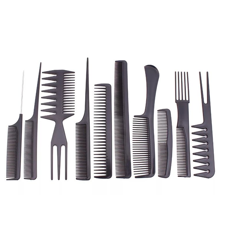 GENERICO - Set de 10 peines de peluquería para salón y hogar