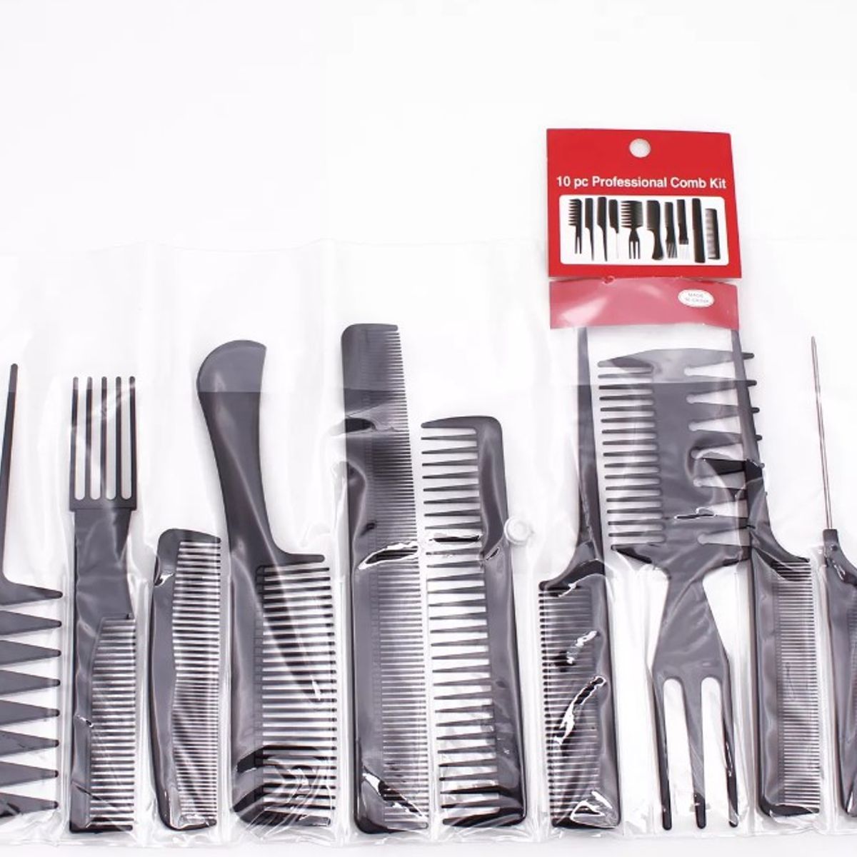 GENERICO - Set de 10 peines de peluquería para salón y hogar