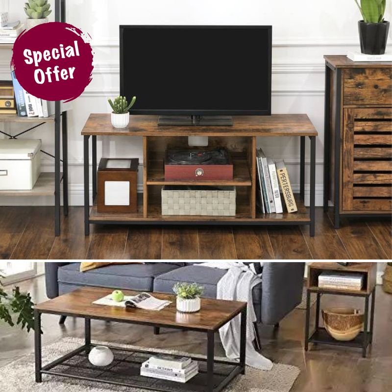 VASAGLE - Combo-002 Rack Smart TV y Mesa-Centro