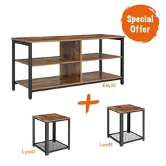 VASAGLE - Combo-007: Rack Smart TV y 2 Mesas Auxiliares