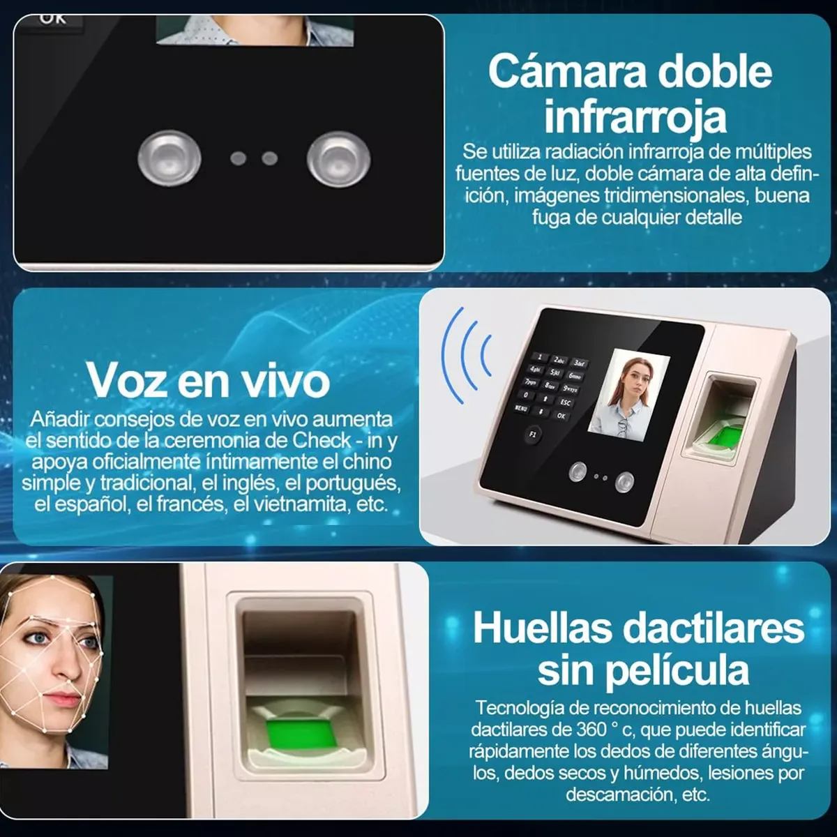 MUNDO ONLINE - Reloj Control de Asistencia Biometrico Reconocimiento Facial y Huella