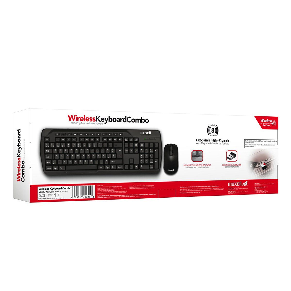 MAXELL - Combo Teclado Mouse Inalámbrico Maxell wrbc-200wls