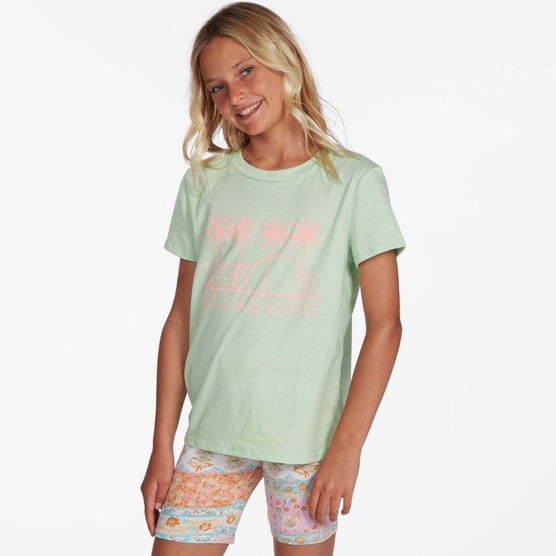 BILLABONG - Polera M/C Niña Day By Day G Tees Celeste BILLABONG