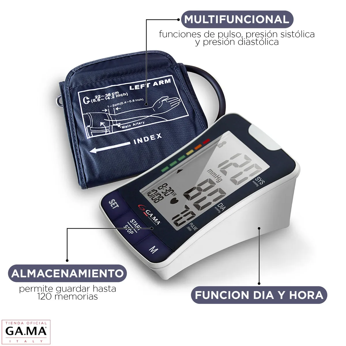 GAMA - Tensiometro De Brazo Gama Bp 1307 Toma Presión Doméstico