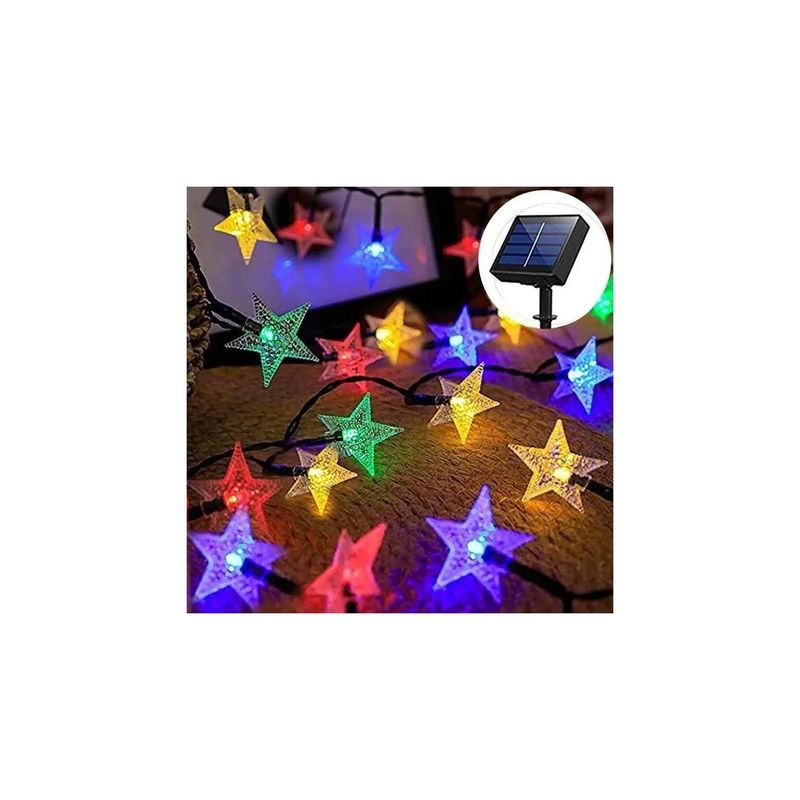 GENERICO - Pack X2 Luces Solar Estrella Decoración Navideña Guirnalda MULTICOLOR