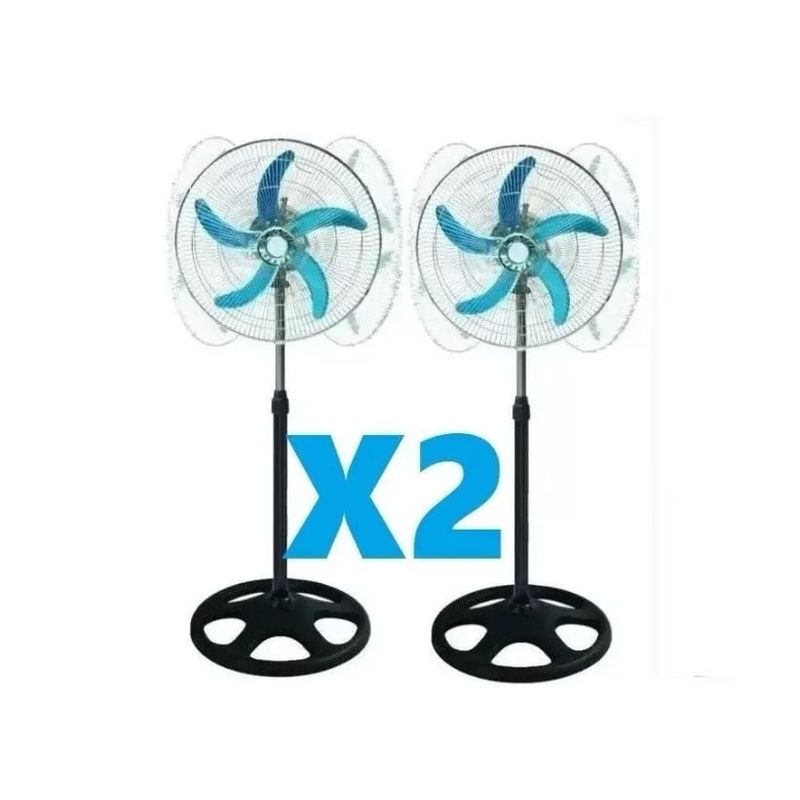 GENERICO - Pack x2 Ventiladores 5 Aspas 70w 18 Pulgadas