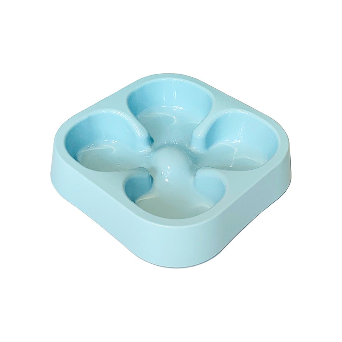 GENERICO - Plato Simple Para Mascota Forma De Trébol Anti Ansiedad Azul