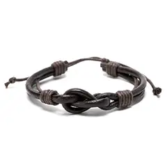 MILLAM - Pulsera de Cuero Nudo Infinito Ajustable