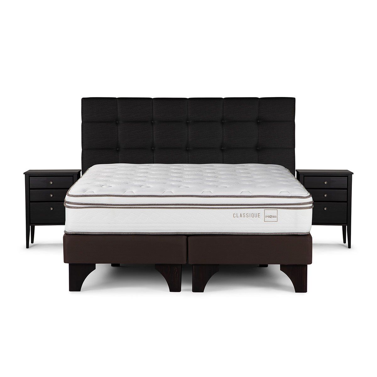 ROSEN - Cama Europea Rosen Classique+ King Con Muebles Issey Grafito