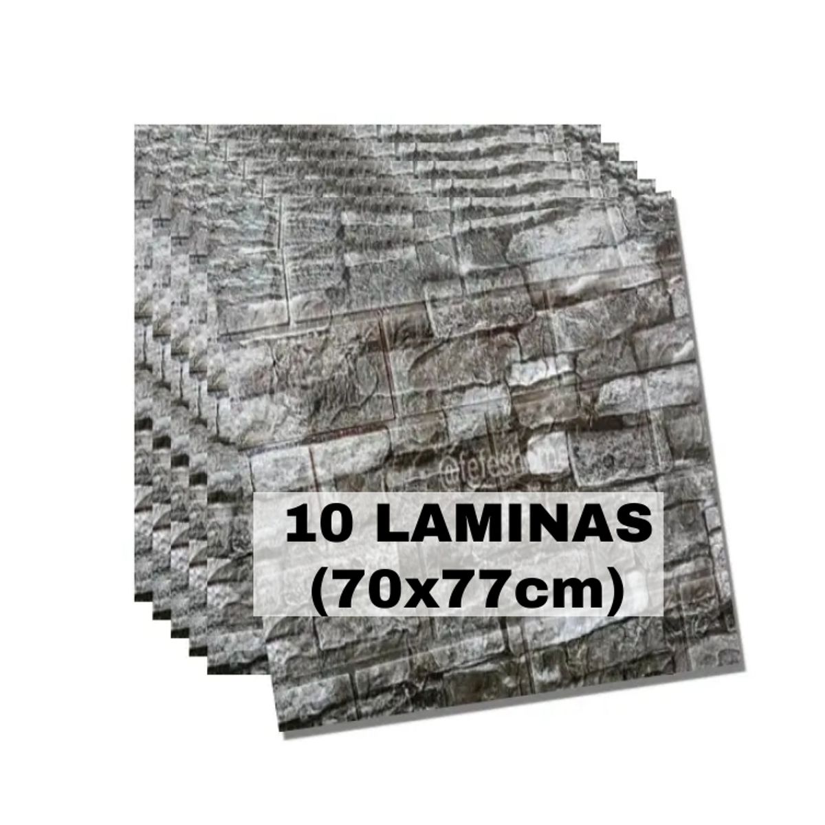 GENERICO - PACK DE 10 Laminas 3D Panel Autoadhesivas 70x77 Pared Ladrillo Gris