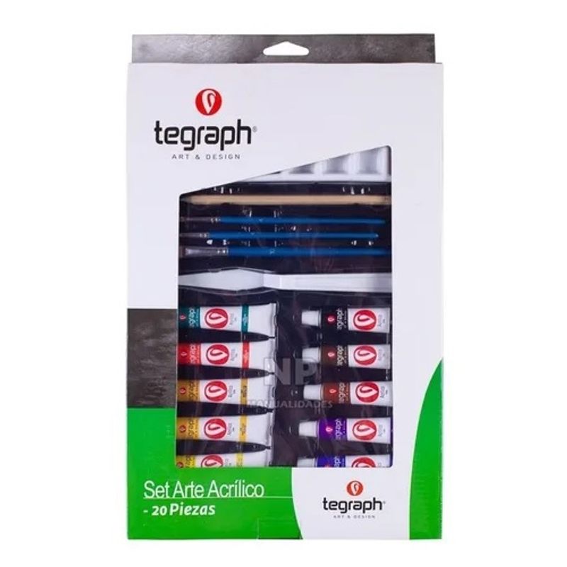 GENERICO - Set Arte Acrílicos Tegraph 20 Piezas