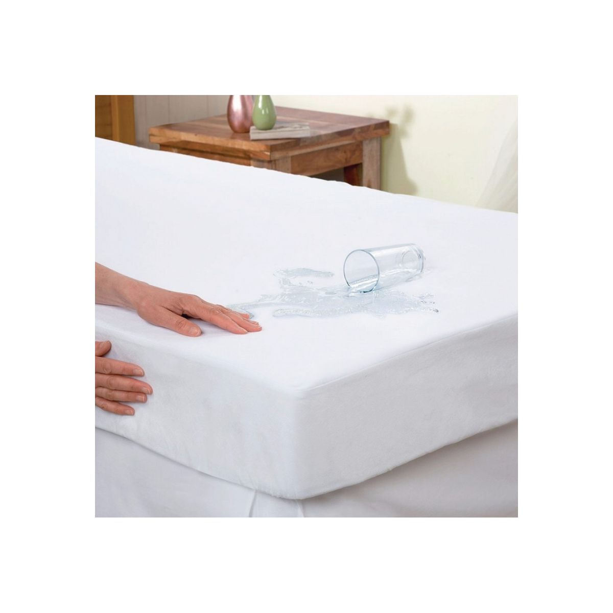 CHANTILLY - Cubrecolchon Waterproof King - Blanco CHANTILLY