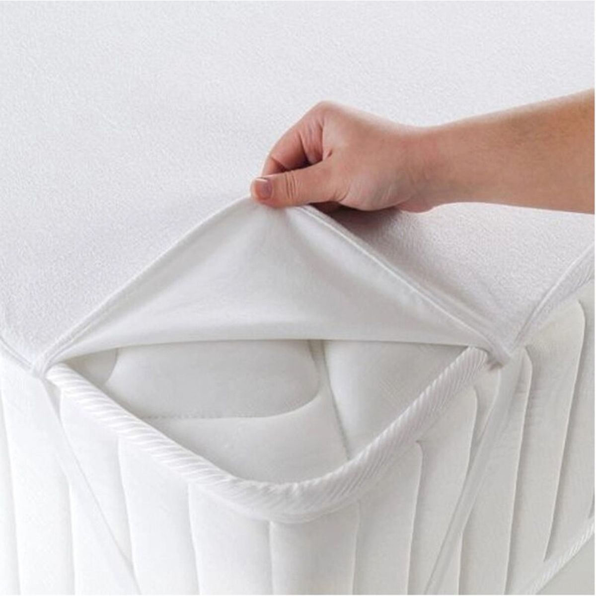 CHANTILLY - Cubrecolchon Waterproof King - Blanco CHANTILLY