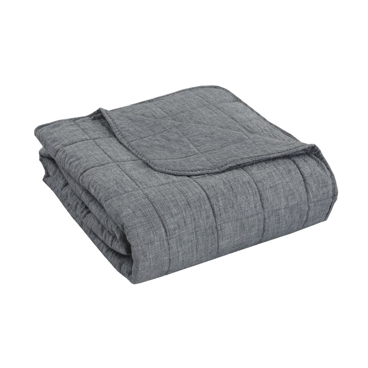 CHANTILLY - Cubrecama Polilino Bordado 2 Plazas Gris Acero CHANTILLY