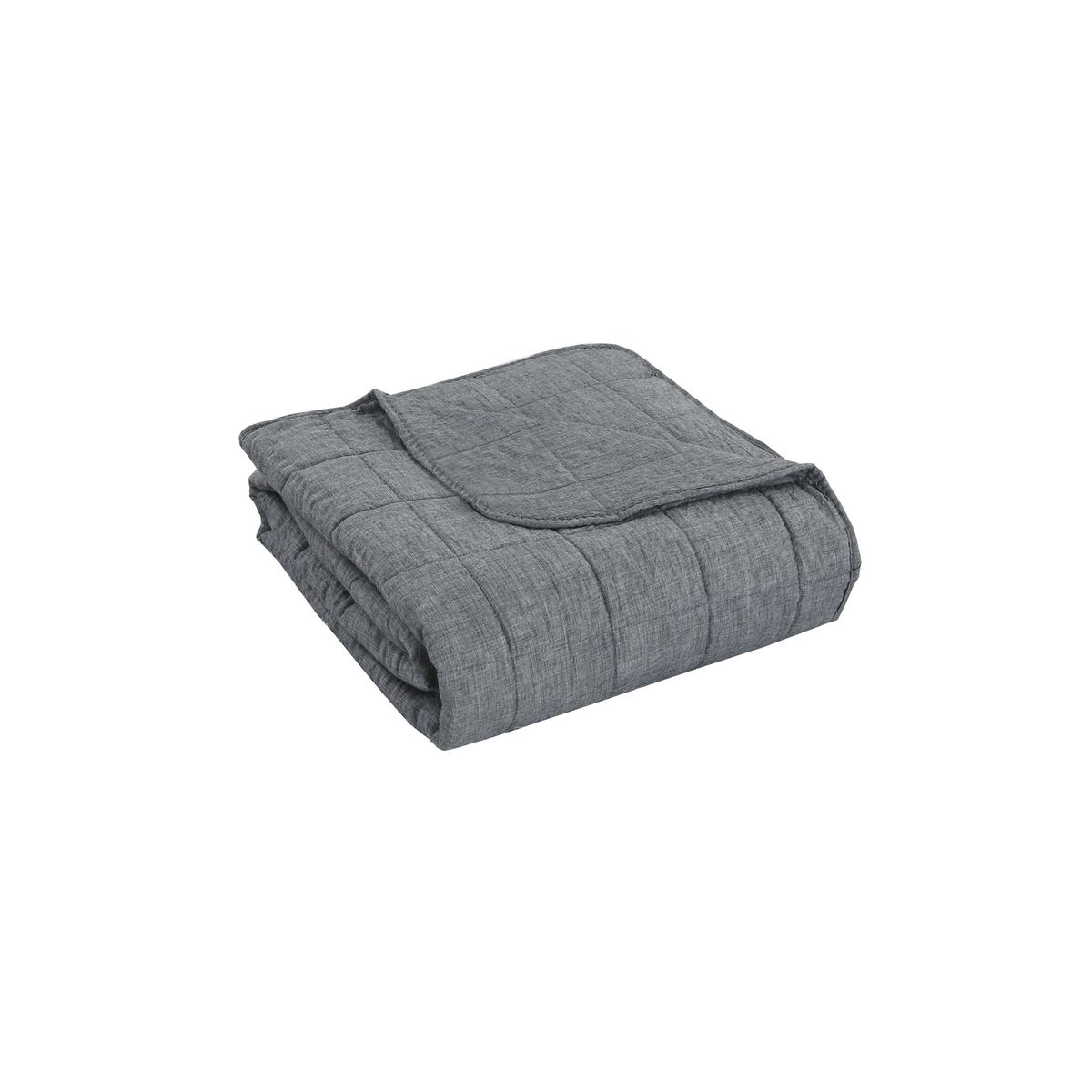 CHANTILLY - Cubrecama Polilino Bordado 2 Plazas Gris Acero CHANTILLY