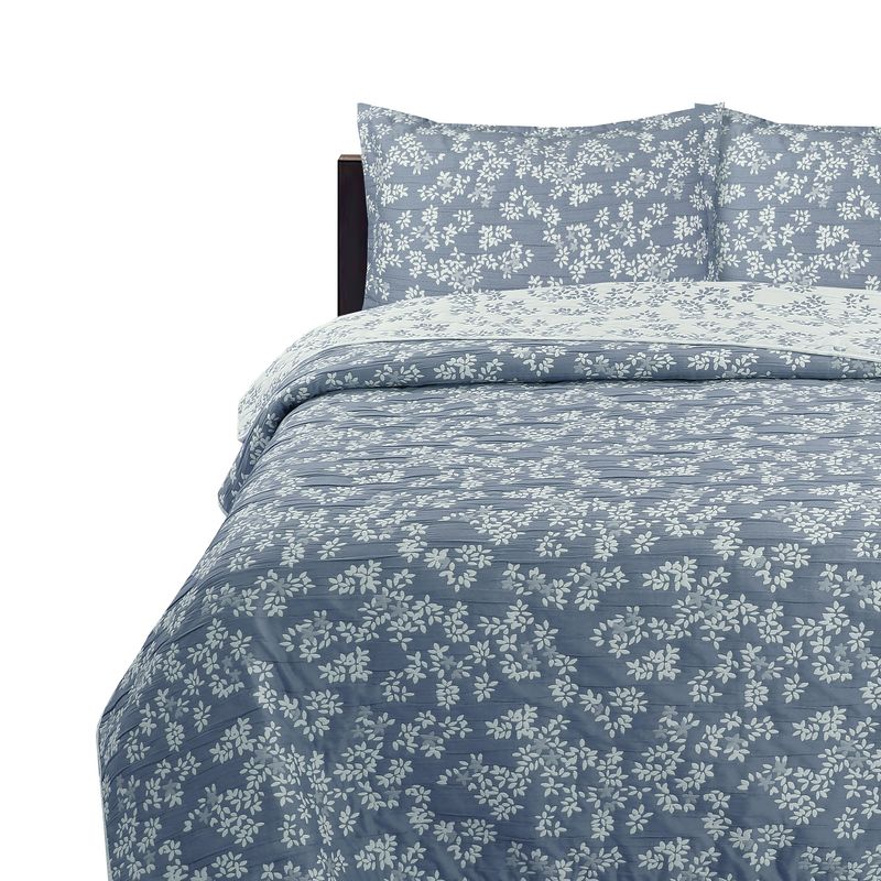 CHANTILLY - Cubrecama Jacquard Bordado 1.5 Plazas Azul CHANTILLY