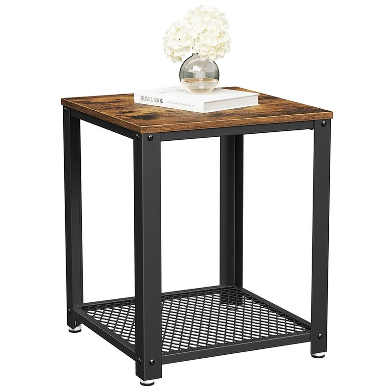 VASAGLE - Mesa Lateral Premium cuadrada estilo Industrial