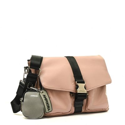 Imagen 2 del producto Cartera bandolera con tapa noa mediana rosa viejo