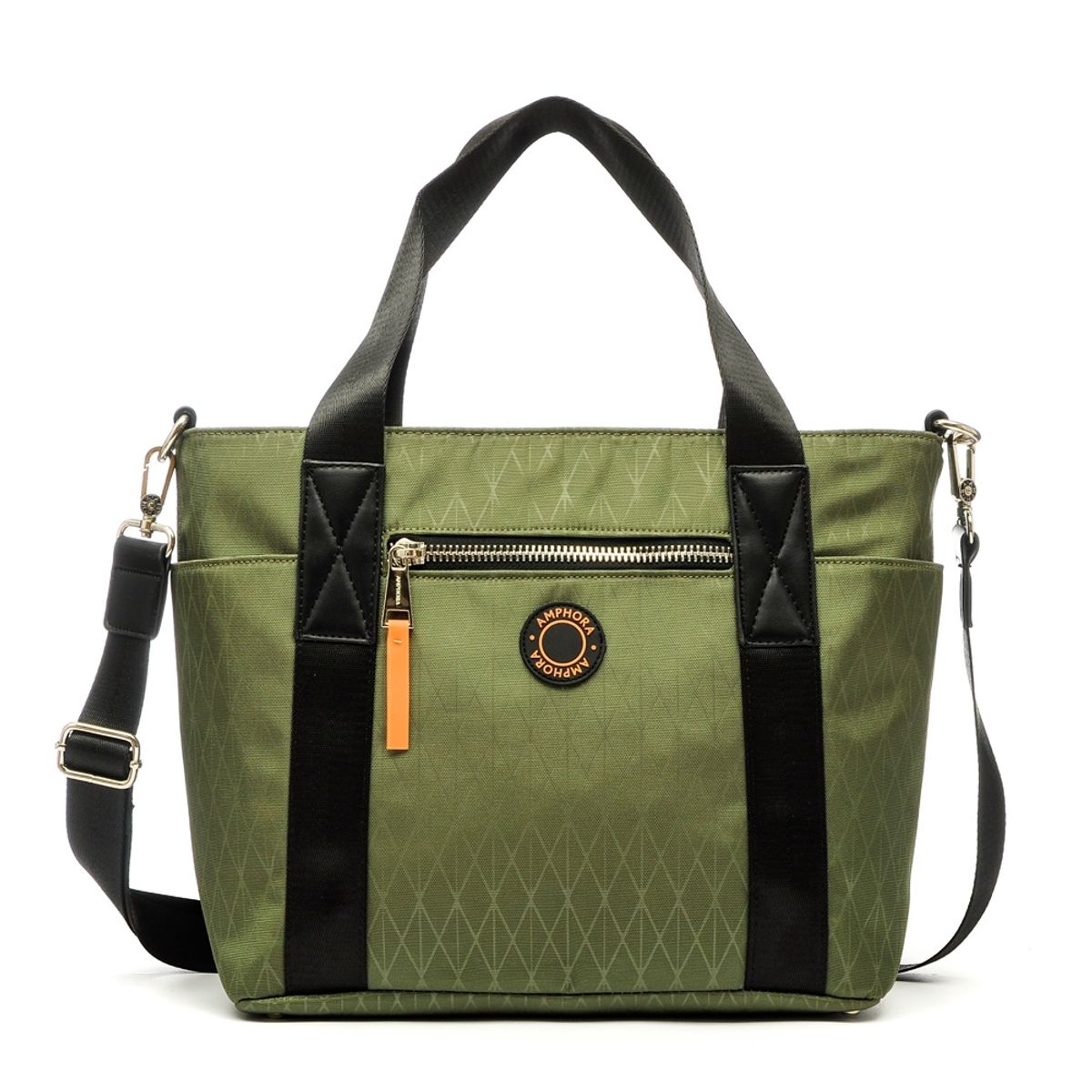 AMPHORA - Toni cartera dos asas mediana verde oliva