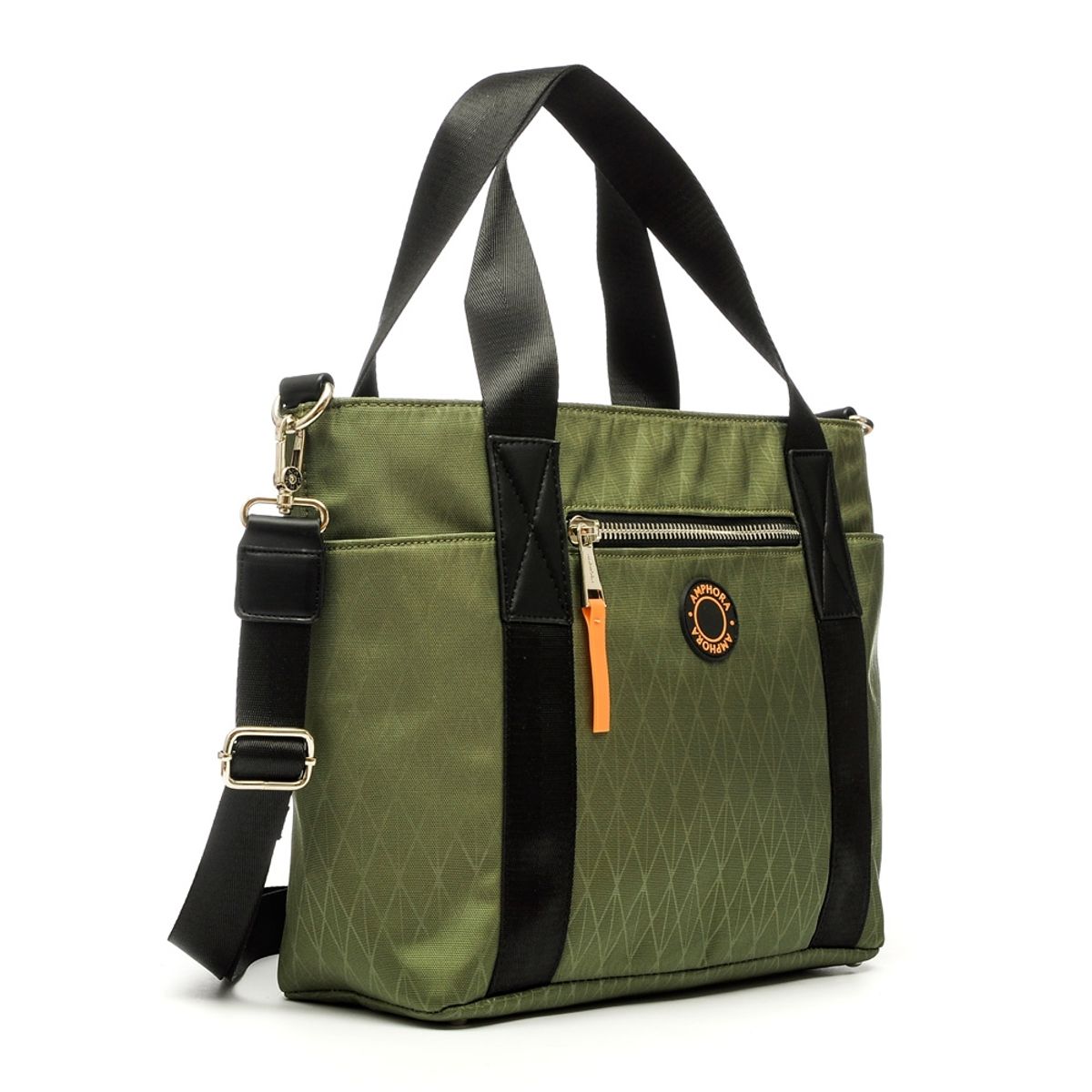 AMPHORA - Toni cartera dos asas mediana verde oliva