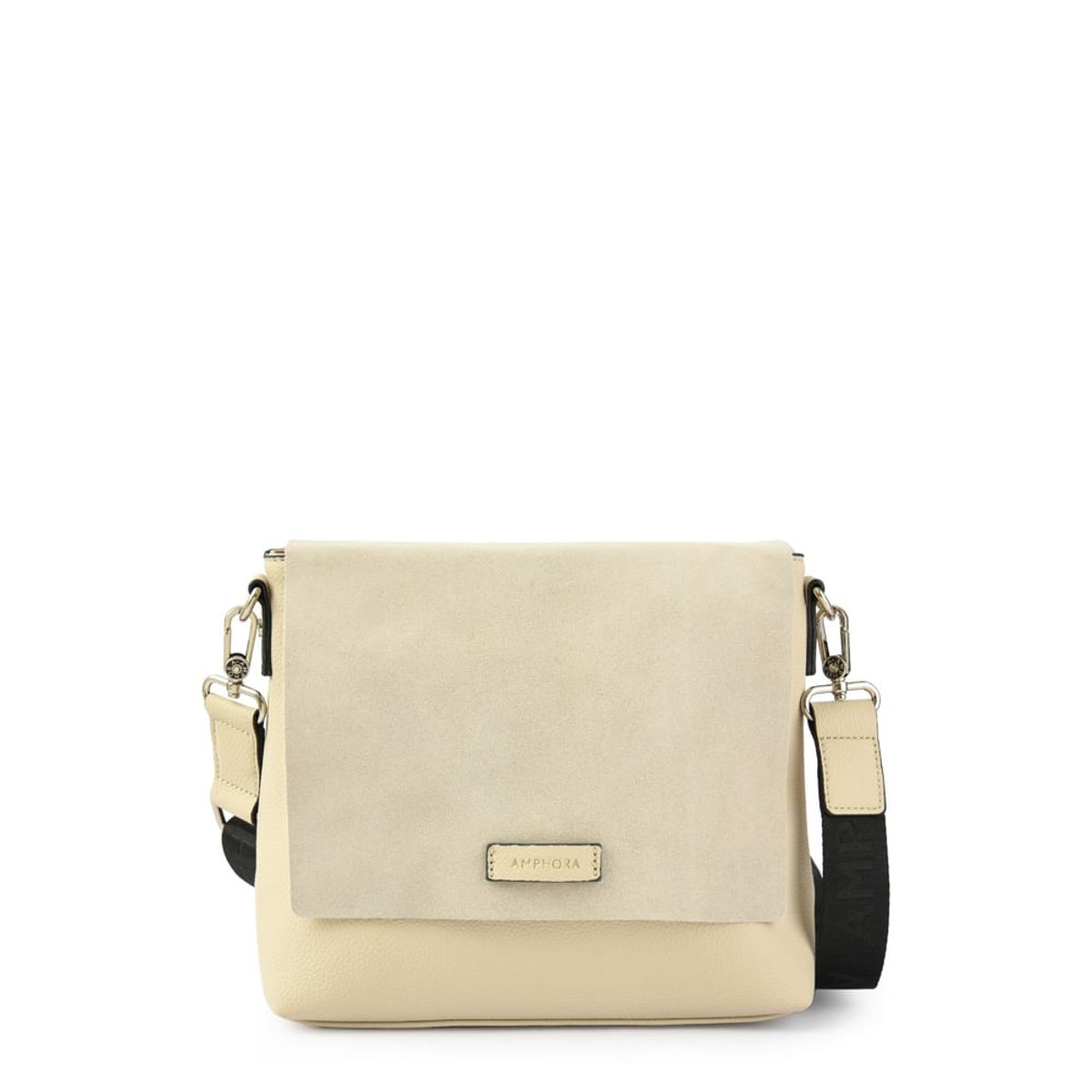 AMPHORA - Cartera bandolera mediana ankara blanco crudo