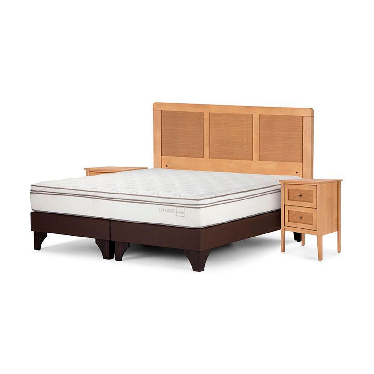 ROSEN - Cama Europea Rosen Classique+ 2 Plazas Con Muebles Charles