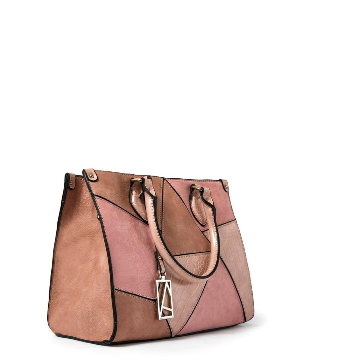 AMPHORA - Cartera tote mediana geo rosado claro