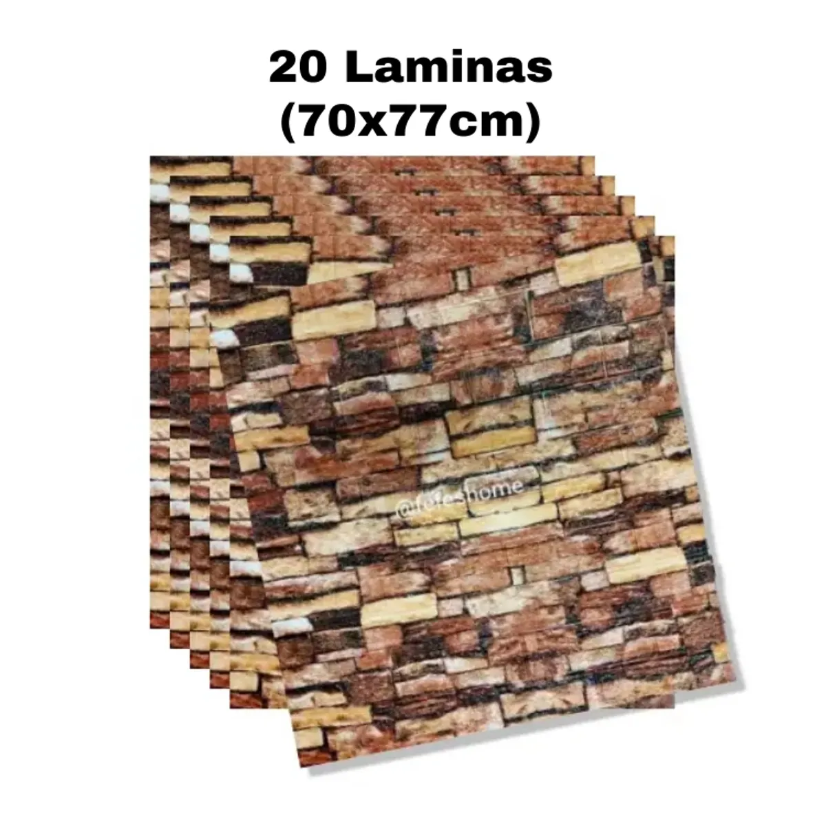 GENERICO - PACK DE 20 Laminas 3D Autoadhesiva 70x77 Pared Piedra Barniz.