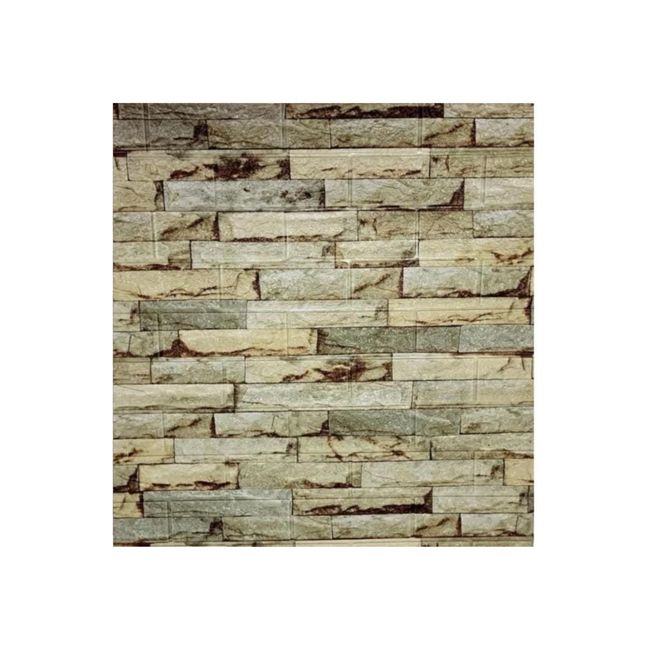 GENERICO - PACK DE 20 Laminas 3D Autoadhesiva 70x77 Pared Ladrillo Beige.