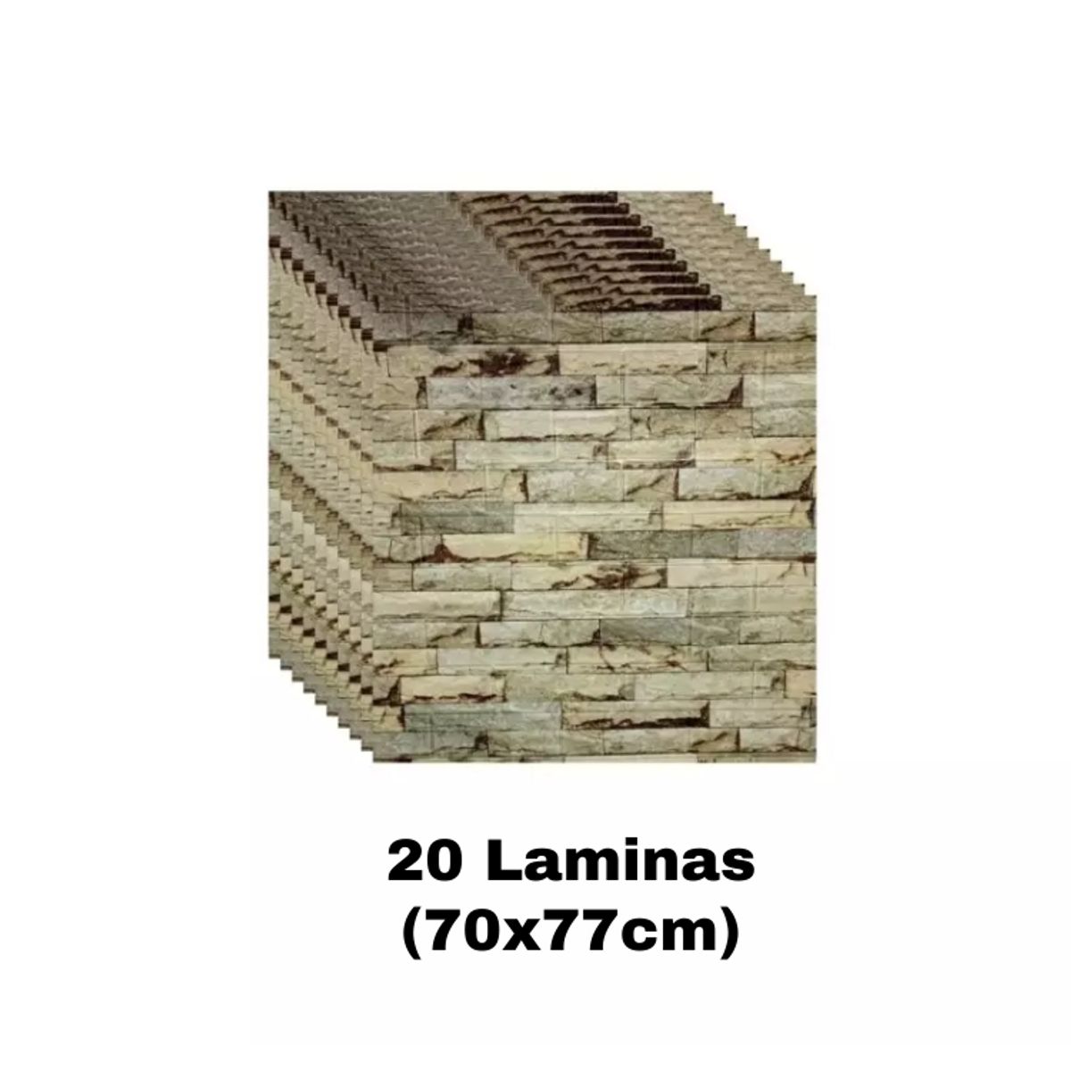 GENERICO - PACK DE 20 Laminas 3D Autoadhesiva 70x77 Pared Ladrillo Beige.
