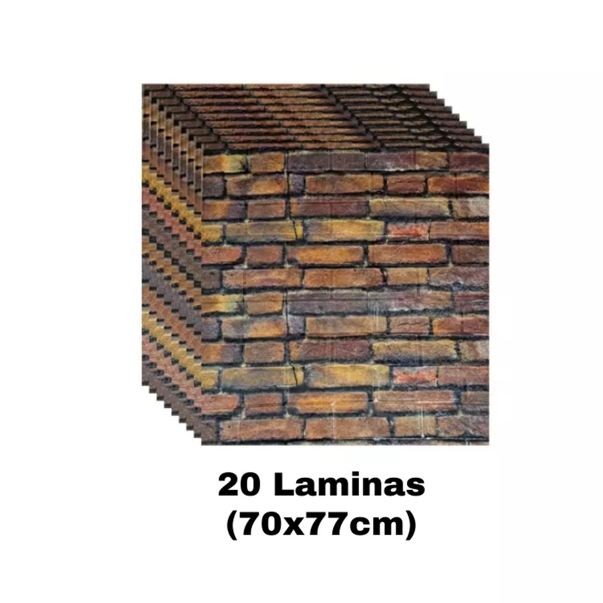 GENERICO - PACK DE 20 Laminas 3D Autoadhesiva 70x77 Pared Ladrillo