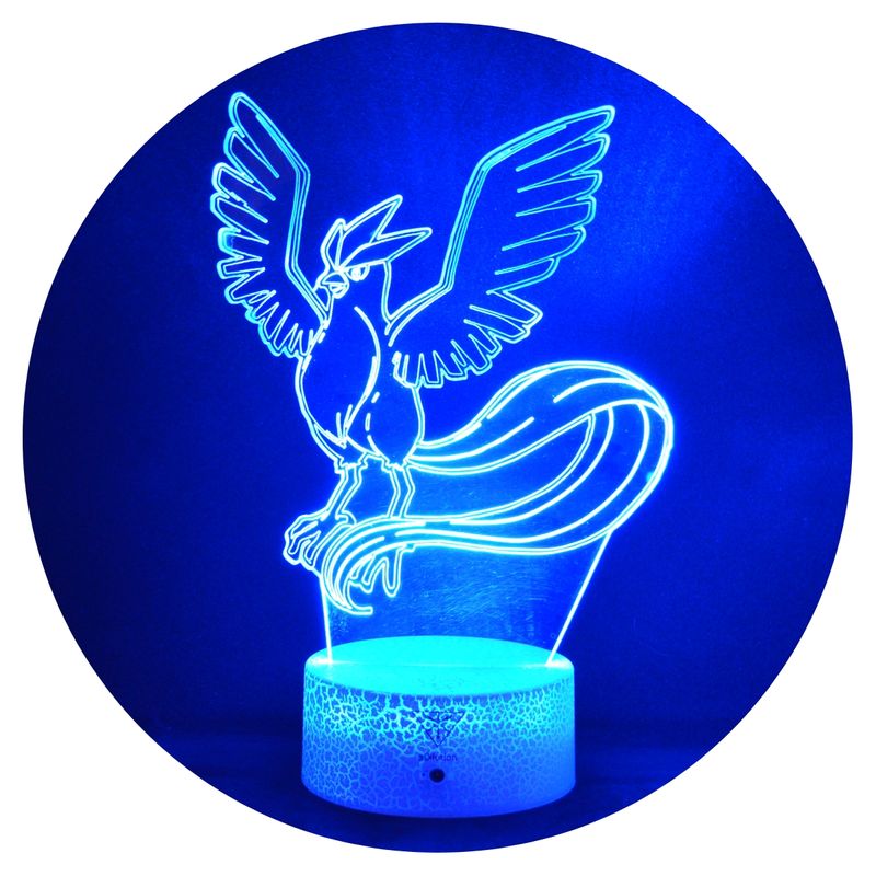 3DILUTION - Lámpara Ilusión 3d Articuno Base Agrietada