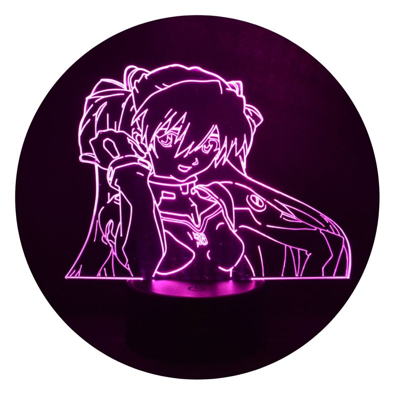 3DILUTION - Lámpara Ilusión 3d Asuka Evangelion Base Negra