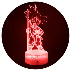 3DILUTION - Lámpara Ilusión 3d Goku Niño Dragon Ball Base Agrietada