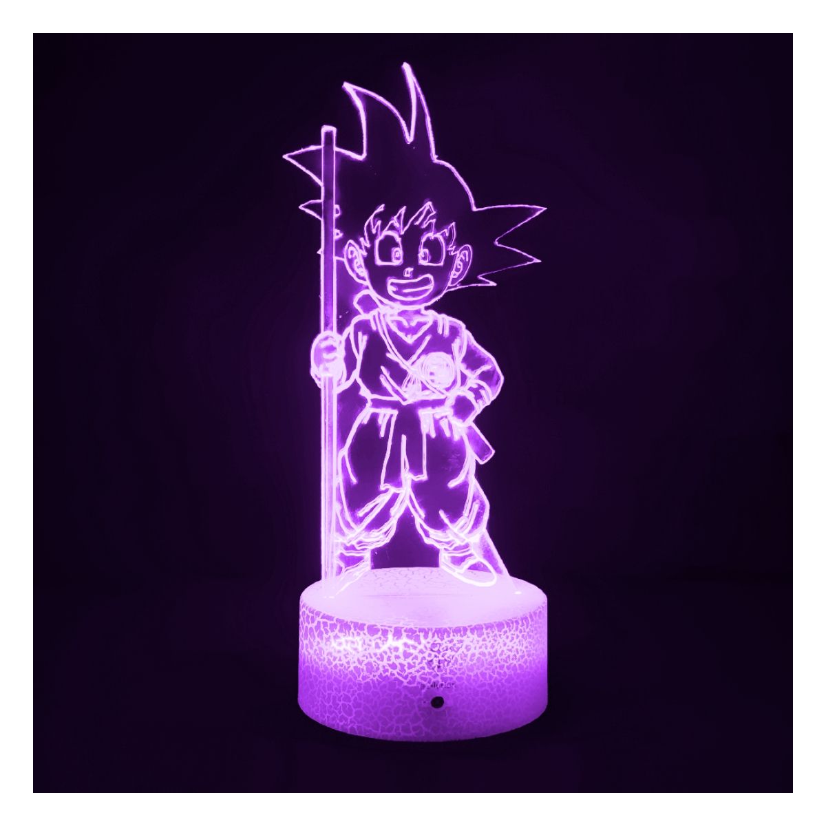 3DILUTION - Lámpara Ilusión 3d Goku Niño Dragon Ball Base Agrietada