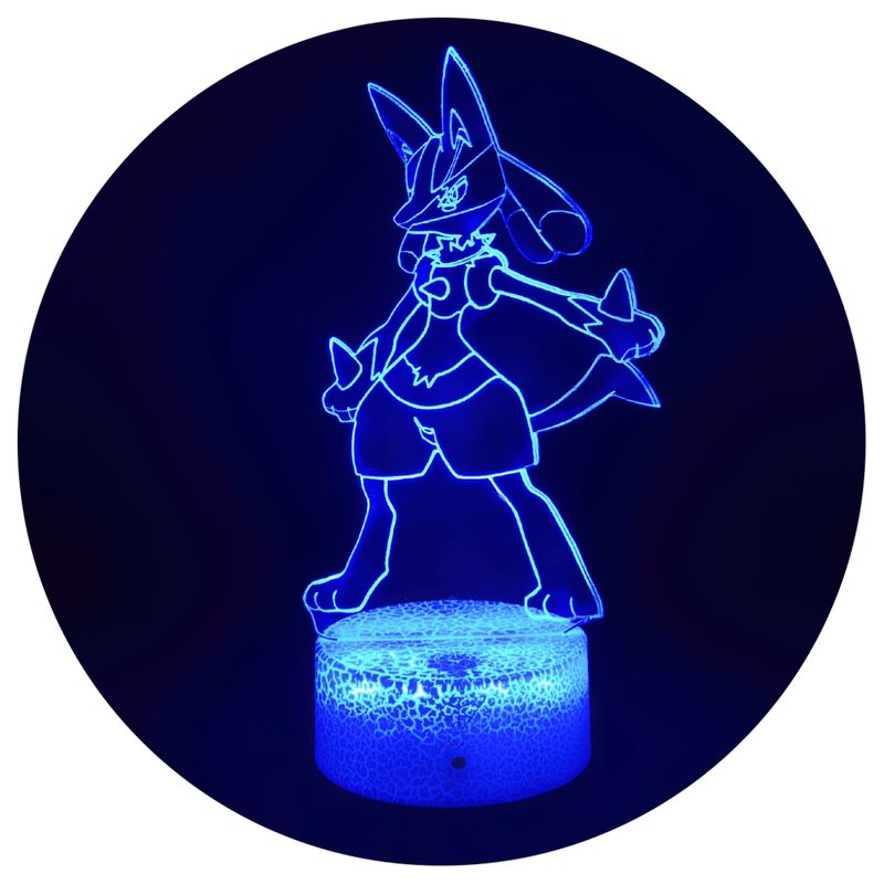 3DILUTION - Lámpara Ilusión 3d Lucario Base Agrietada