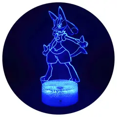 3DILUTION - Lámpara Ilusión 3d Lucario Base Agrietada
