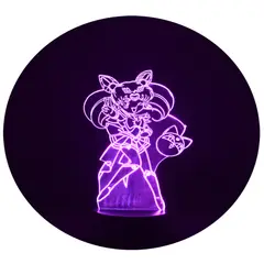 3DILUTION - Lámpara Ilusión 3d Sailor Chibi Moon Base Negra