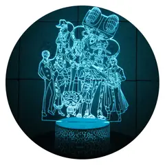 3DILUTION - Lámpara Ilusión 3d One Piece Personajes Base Agrietada