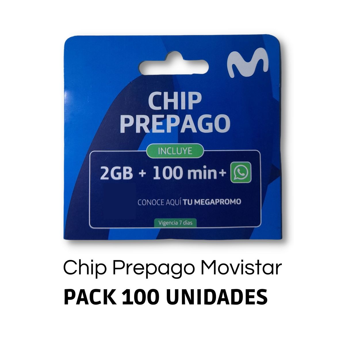 MOVISTAR - Chip Movistar Pack 100 Unidades Incluye 2 Giga + 100 Minutos