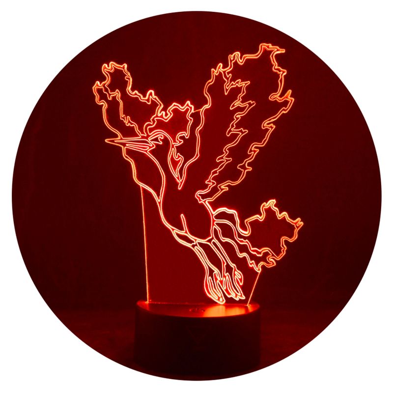 3DILUTION - Lámpara Ilusión 3d Moltres Base Negra