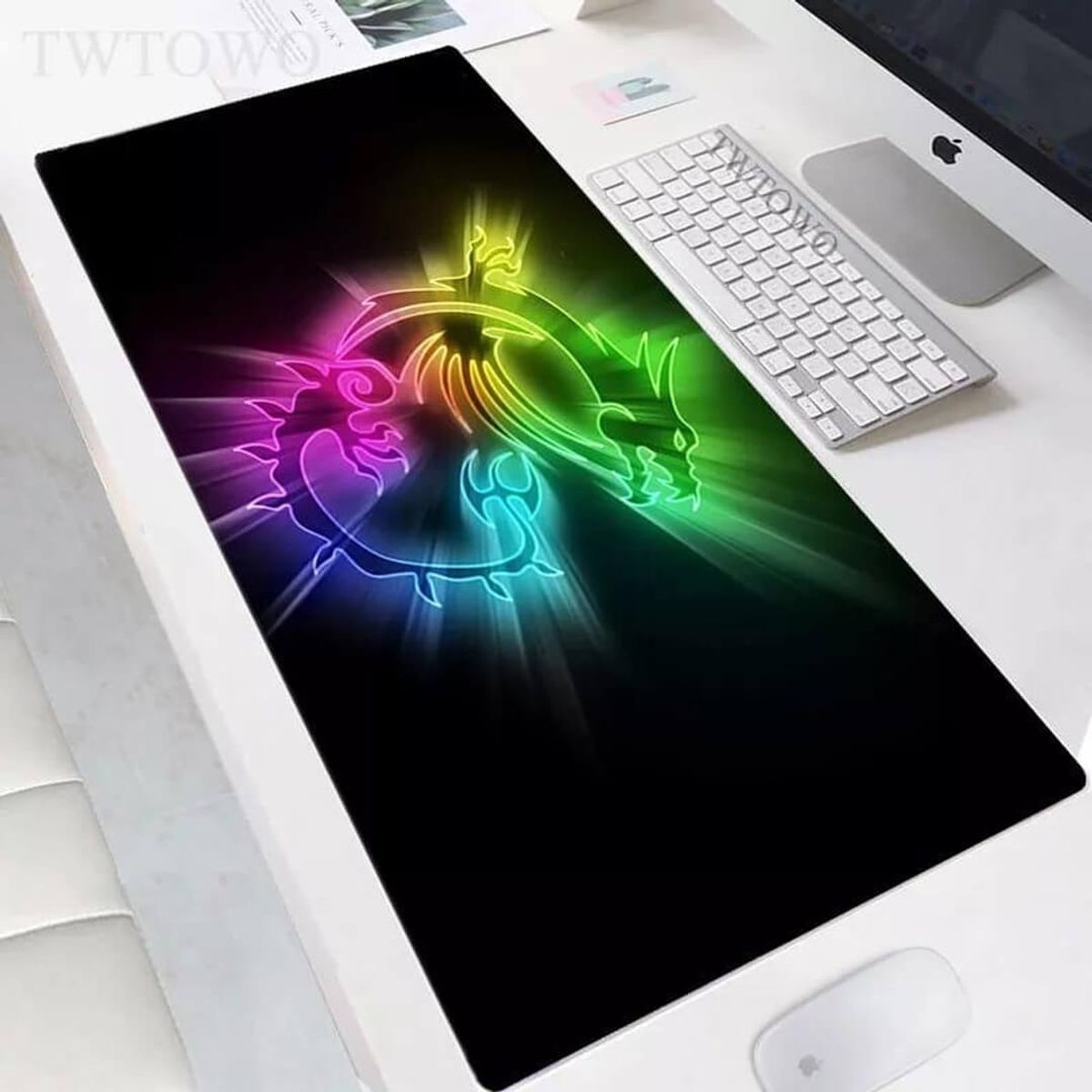 DEFF - Mouse Pad Gamer 90x40cm Mousepad Xl Dragon Colors Msi M35