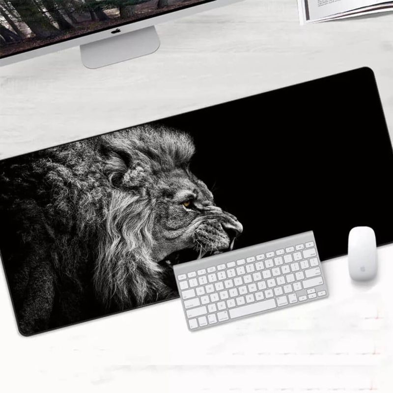 DEFF - Mouse Pad Gamer 90x40cm Mousepad Xl Leon Blac White M36