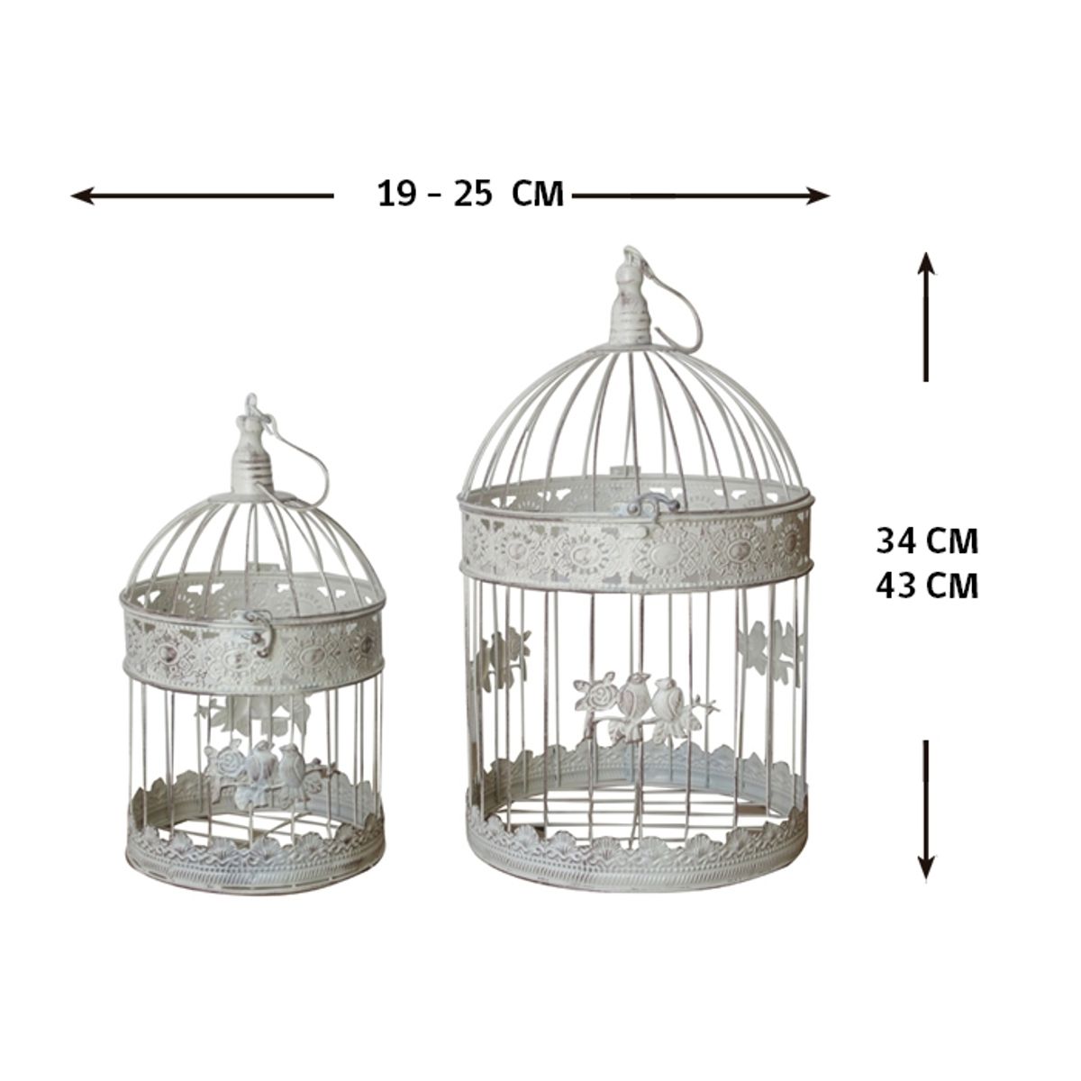 GENERICO - JAULA PROVENZAL 2 UNIDADES XL (25 x 25 x 43 cm).