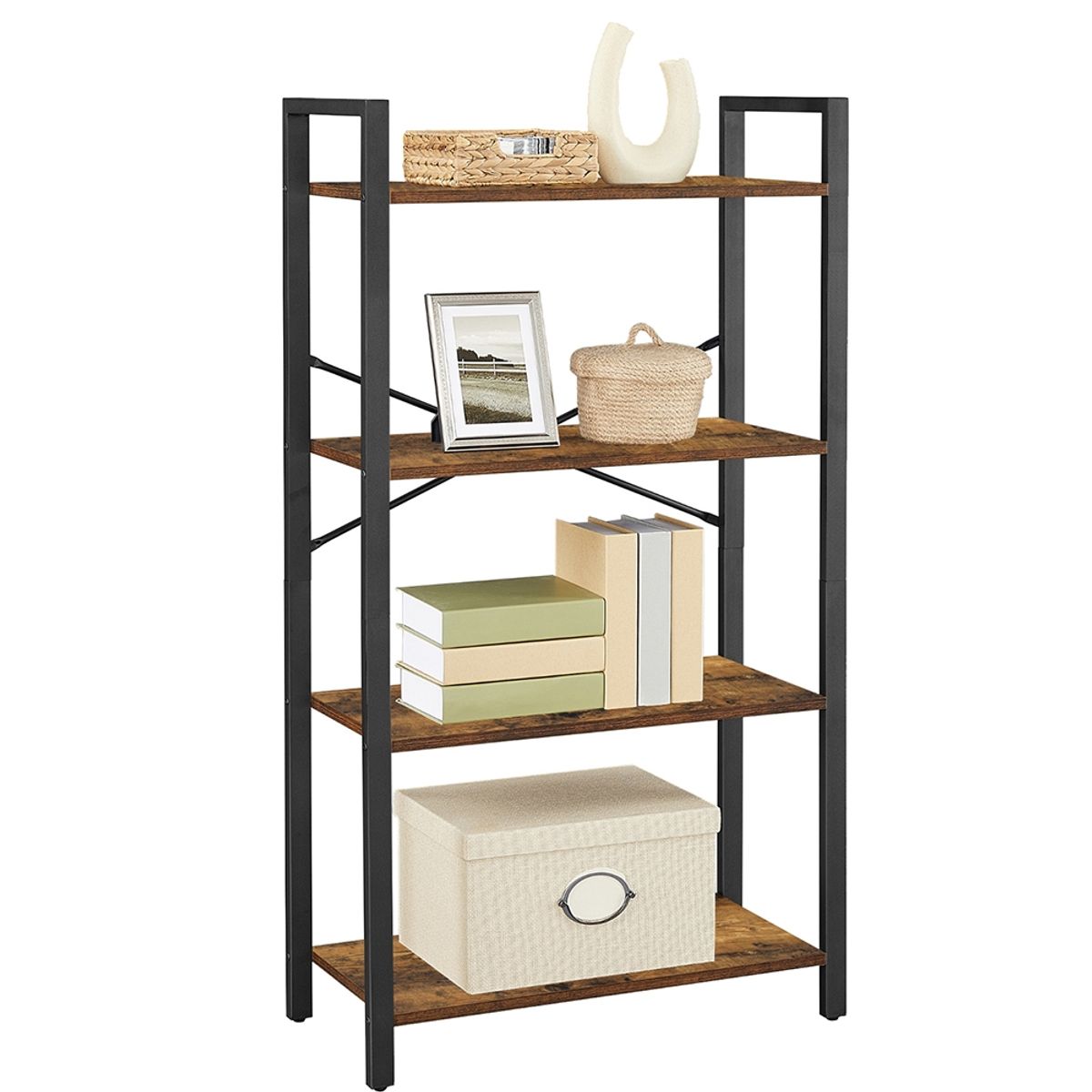 VASAGLE - Estante Librero 4 niveles estilo industrial