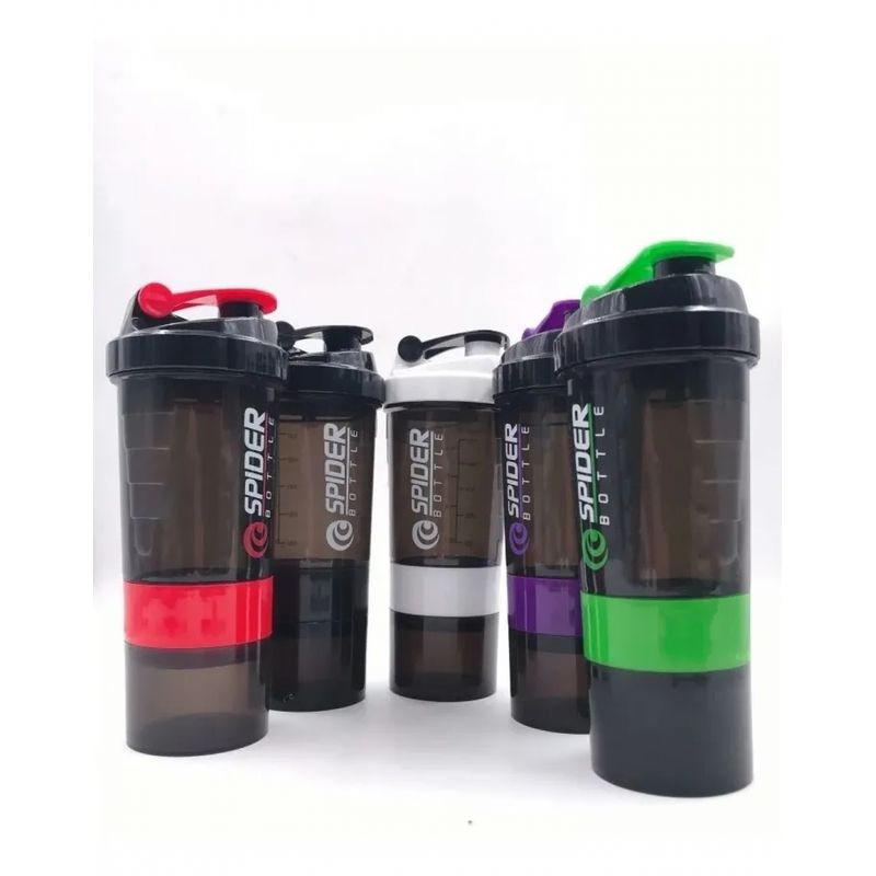 GENERICO - Shaker Para Batidos Spider 3 Compartimientos en 1 Vaso