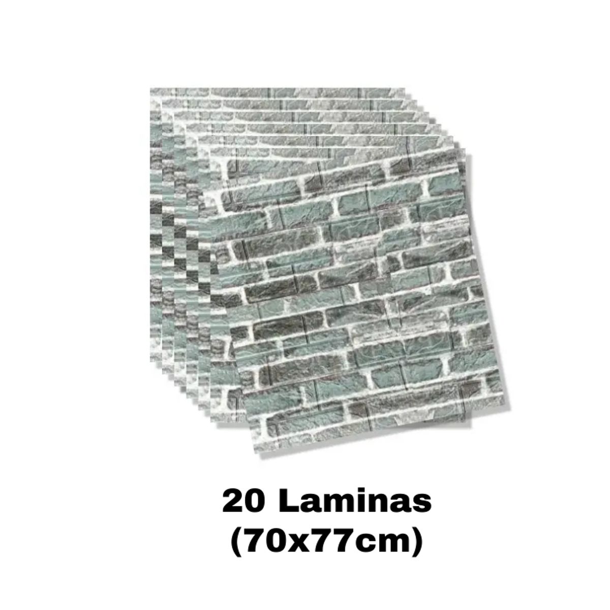 GENERICO - PACK DE 20 Laminas 3D Autoadhesiva 70x77 Pared Ladrillo Verde Gastado