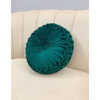 Cojín decorativo redondo verde botella Trenzado Velvet